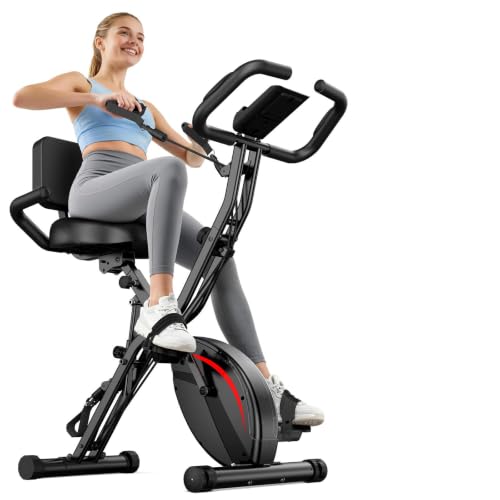PLENY Folding Exercise Bike 5-in-1 with 6.6 LBS Flywheel Deal