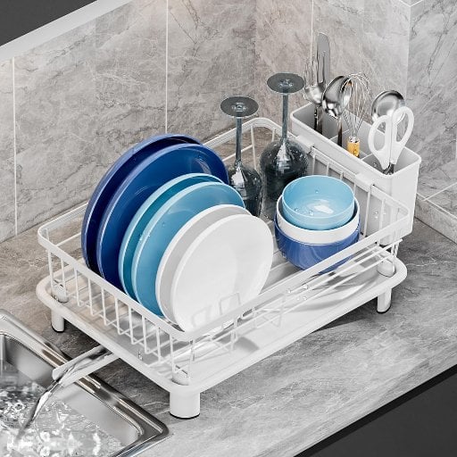 GAOKASE Stainless Steel Space-Saving Dish Rack (White) Deal