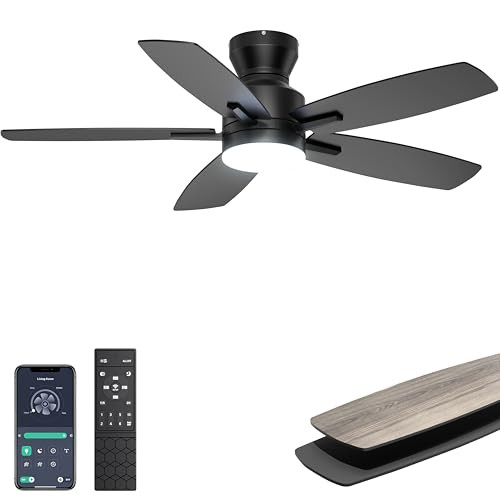 Ohniyou 42" Low Profile Ceiling Fan w/ LED Light & App/Remote Control