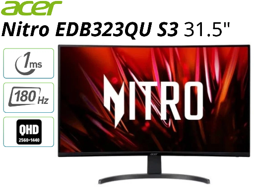 Acer Nitro EDB323QU S3 31.5" 2560x1440 180Hz VA Gaming Monitor Refurbished