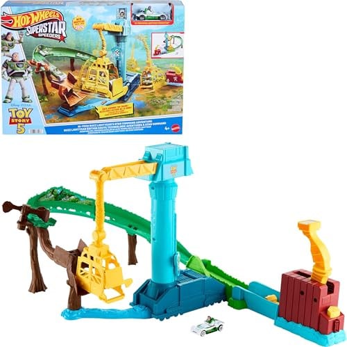 Hot Wheels Toy Story 5 Superstar Speeders Hi-Tech Buzz Lightyear's Star Command Adventure Track Set Deal