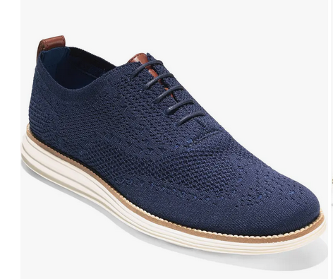 Cole Haan Men's Original Grand Shortwing Oxford Shoes (Navy/Ivory)