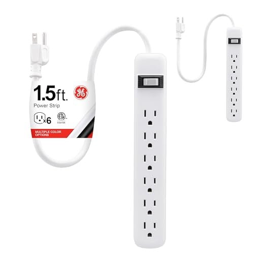 2-Pack GE 6-Outlet Power Strip w/ 1.5' Cord