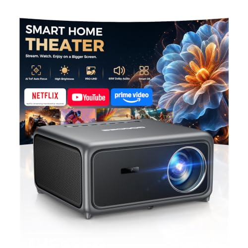 GOODEE 4K Smart Projector with AI ToF Auto Focus, WiFi 6 & Bluetooth 4000 Lumens