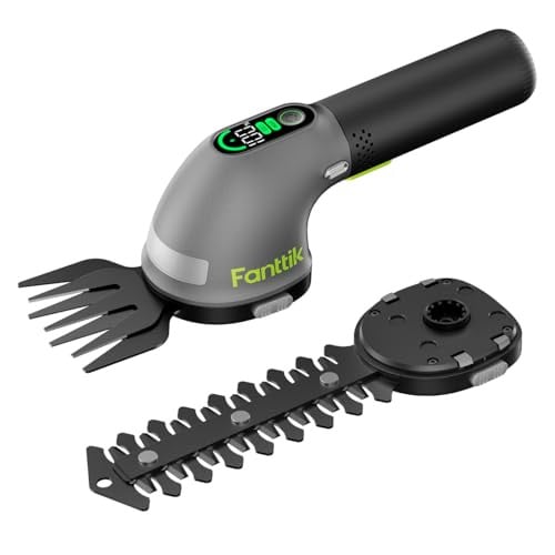 Fanttik Z10 Pro Cordless Hedge Trimmer 6" Shrubbery Trimmer & 3.5" Grass Shear