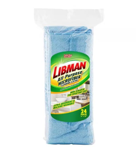 Libman 14" x 14" All-Purpose Microfiber Cloth Towels 24-Pack