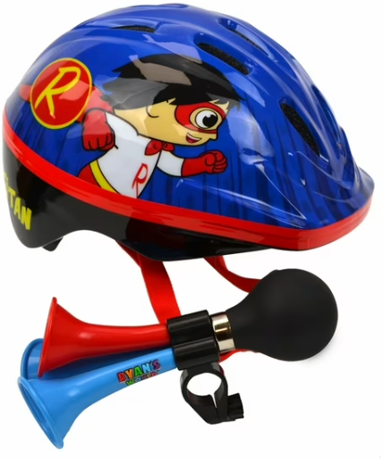 Zefal Ryan's World Red Titan Kids Bicycle Helmet with Triple Horn, Ages 5+