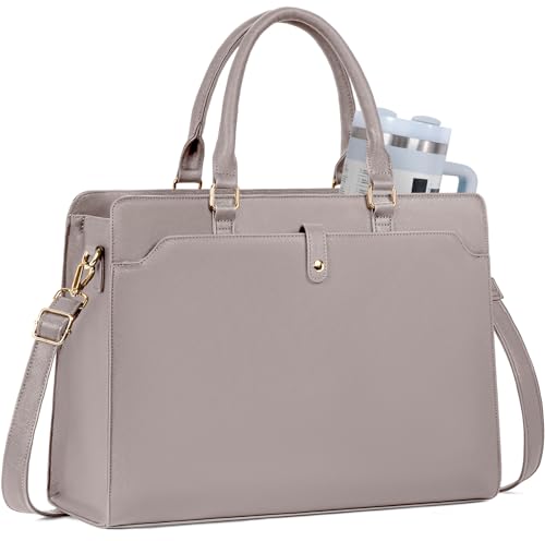 Laptop Tote Bag for Women, 17.3 Inch PU Leather Bag