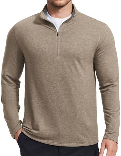 PINSPARK Men's Moisture-Wicking Quarter-Zip Lightweight Pullover Deal