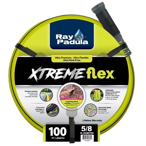 100' Ray Padula XtremeFlex Hybrid Polymer Garden Water Hose (5/8")