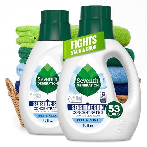 Seventh Generation Concentrated Laundry Detergent Liquid Free & Clear Fragrance Free 40 Fl Oz (Pack of 2) Deal