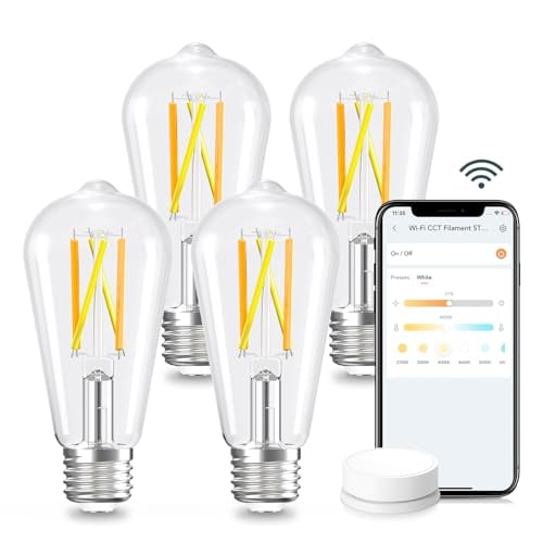 Linkind ST19 Dimmable Tunable White Smart LED Edison E26 Bulbs 4-Count Deal