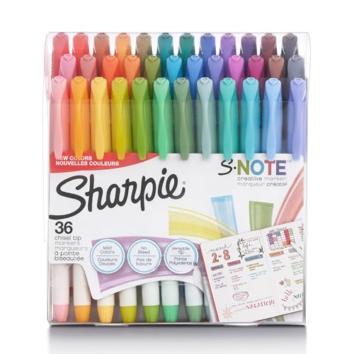 Sharpie S-Note Chisel Tip Pastel Markers & Highlighters 36-Ct