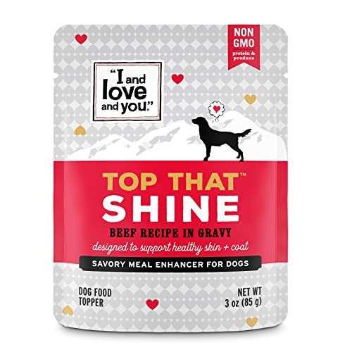 I and Love and You Top That Shine Wet Dog Food Pouches 12-Pack 3-Ounce (Beef Recipe in Gravy)