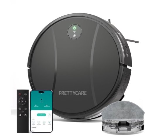 Prettycare C2 2 in 1 Robot Vacuum and Mop Combo Cleaner