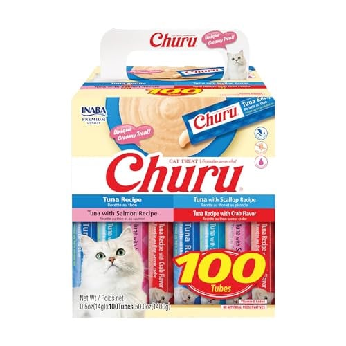 INABA Churu Cat Treats, Tuna Variety, 100 Tubes Deal