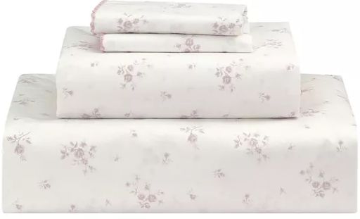 Sunham Callie Floral 200 Thread Count Cotton 4-Piece Sheet Sets