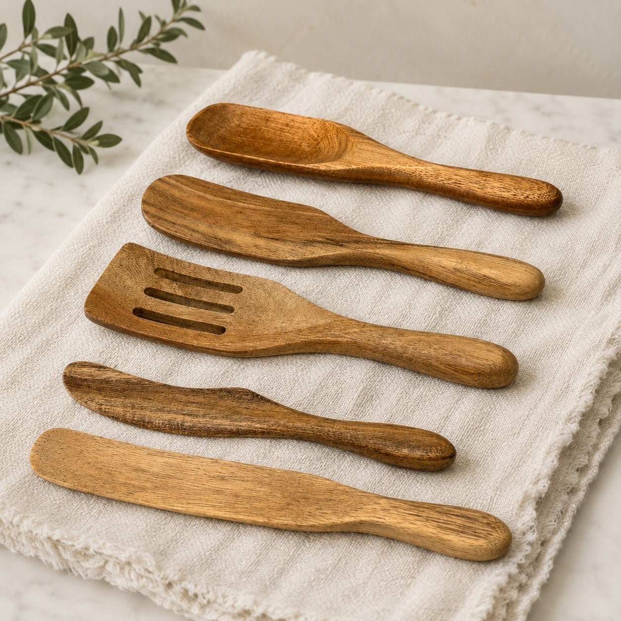 5-Piece Acacia Wood Precise Utensil Set
