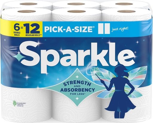 Sparkle Pick-A-Size Paper Towels 6 Double Rolls (660 Sheets Total) Deal