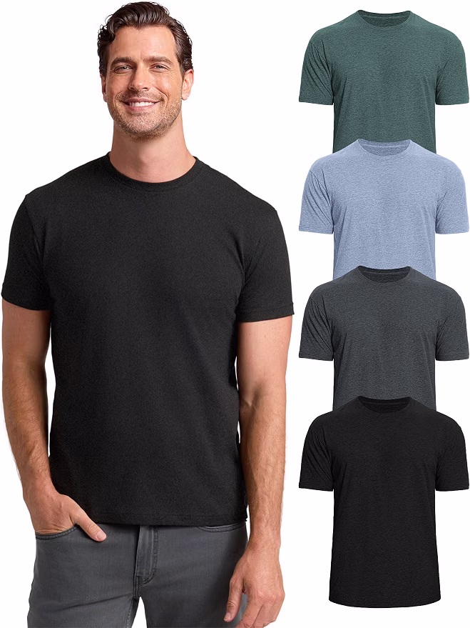 Men's 4-Pack Fitted Crew Neck T-Shirts Deal