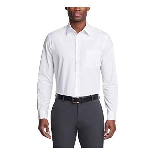 Van Heusen Men's Regular Fit Poplin Solid Dress Shirt Deal