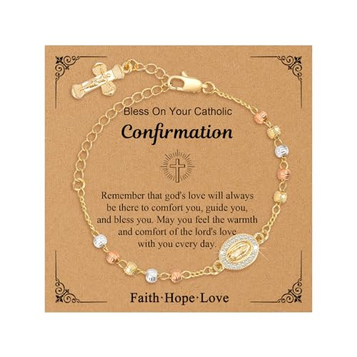 Women's Gold Rosary Beads Bracelet 14K Gold Plated