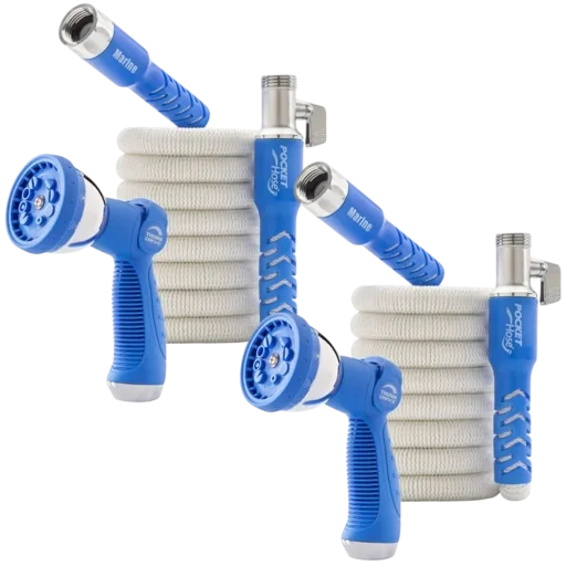 Pocket Hose 25' Expandable Hoses with Hand Sprayers 2-Pack Deal