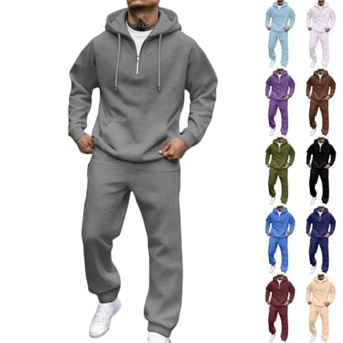 Mens Sweatsuit 2 Piece Hoodie Tracksuit