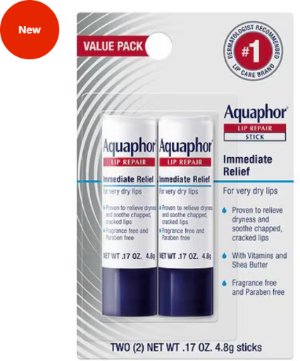 Aquaphor Lip Repair Stick 0.17 oz 2-Pack + $4 Walgreens Cash Deal