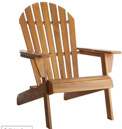 Honeybloom Adirondack Natural Wood Patio Chair