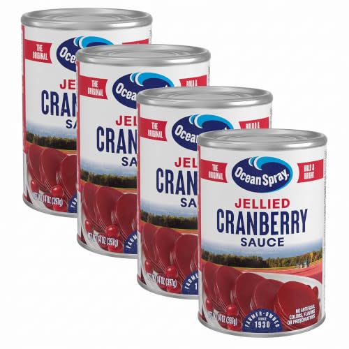 Ocean Spray Jellied Cranberry Sauce, 14 Oz Can, 4-Pack