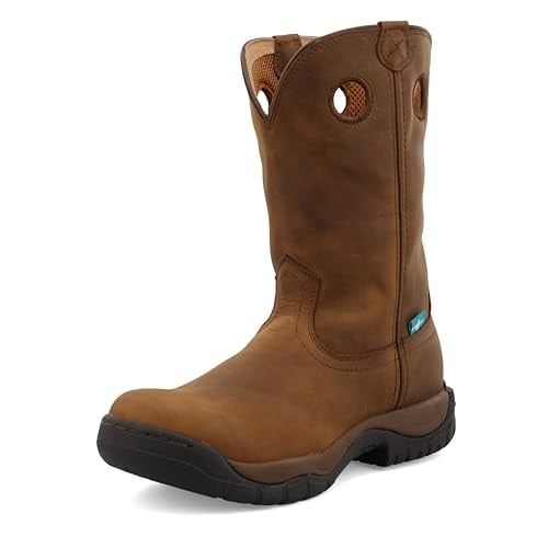 Twisted X Men's 11in All Around Bomber Work Boot, Taupe & Taupe Deal
