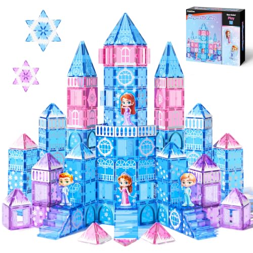Magnetic Tiles Princess Castle Set with 4 Dolls and Stairs (100-Piece) Deal
