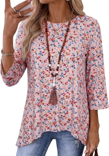 Totatuit 3/4 Sleeve Tunic Tops Deal