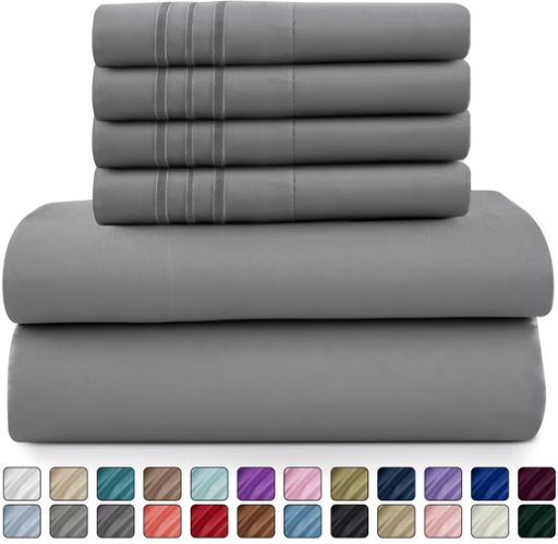 Lux Decor Collection 6 Piece Queen Microfiber Sheets Set