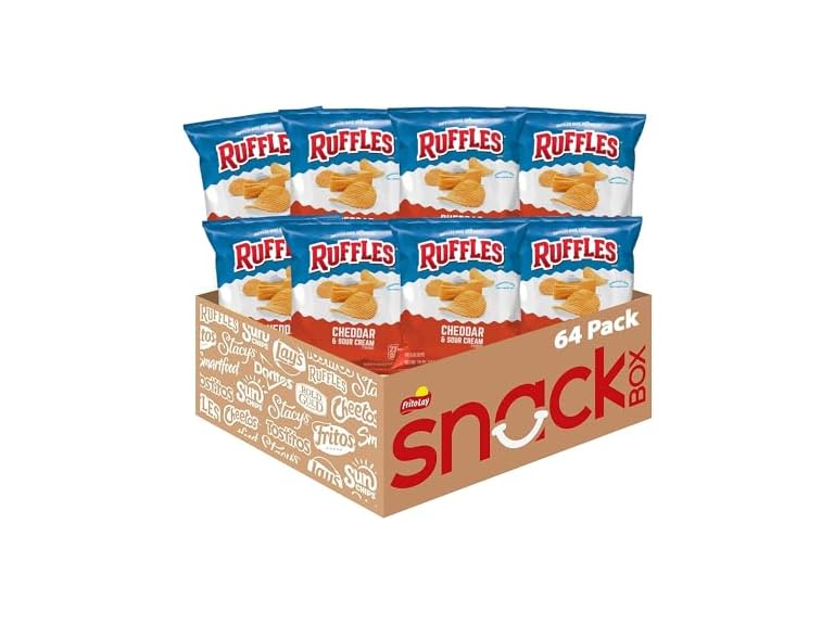 Ruffles Cheddar & Sour Cream Flavored Potato Chips 64-Pack Deal