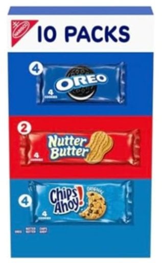 Nabisco Cookie Variety Pack, OREO, Nutter Butter, CHIPS AHOY!, 10 Snack Packs Deal