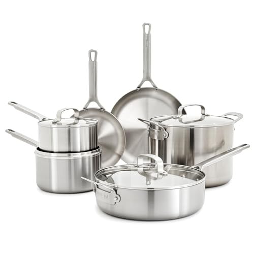 GreenPan x Bobby Flay Tri-Ply Stainless Steel 10-Piece Cookware Set