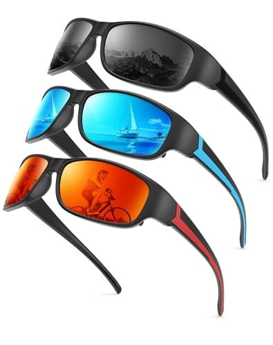 Kaliyadi Men's Polarized Sports Sunglasses 3-Pack