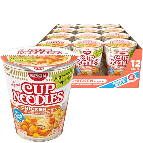 12-Pack 2.25-Oz Nissin Cup Ramen Noodles (Chicken) Deal