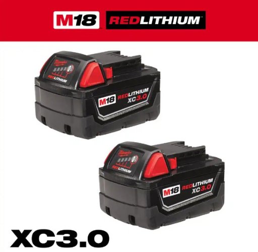 Milwaukee M18 18-Volt Lithium-Ion XC Extended Capacity Battery Pack 3.0Ah (2-Pack)