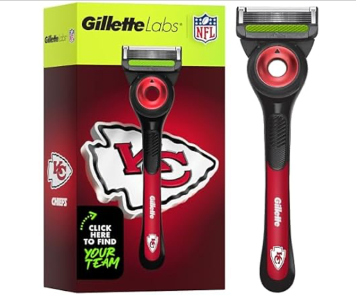 Gillette Labs Special NFL Chiefs Edition Shaving Razor for Men 1 Handle 4 Razor