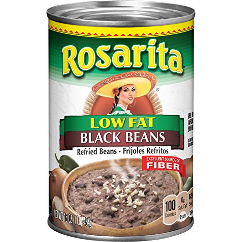 Rosarita Low Fat Refried Black Beans 16 oz.,  12 Pack