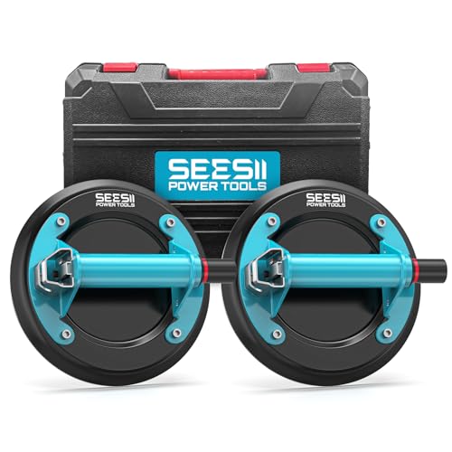 SEESII 8" Tile Suction Cups with Solid Metal Handle, 440LBS Max Load