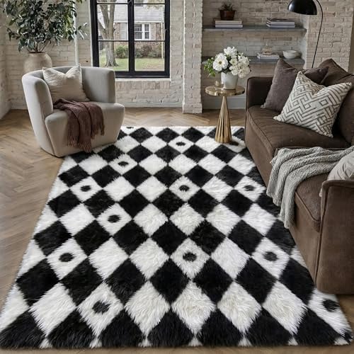 PureCozy Washable Soft Shaggy Non-Slip Fluffy Area Rug 5'x8' Deal