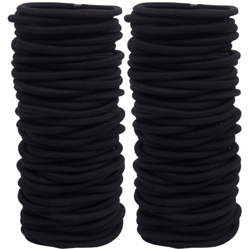 Black Hair Ties, 120 PCS Pack Elastic Hair Bands, 2 Inch Diameter Deal