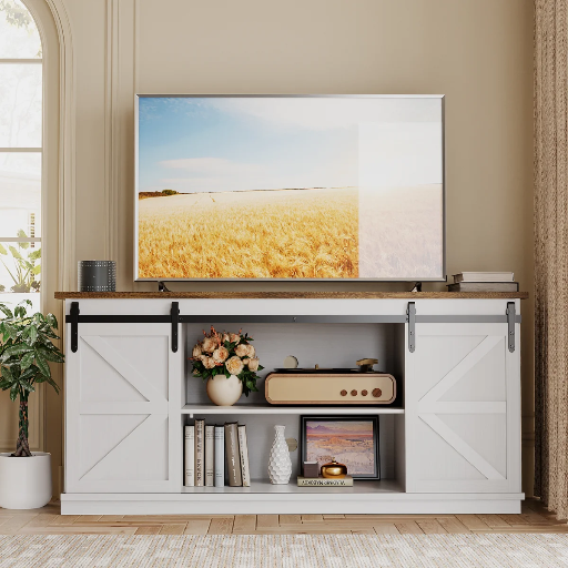 TV Stand with Sliding Barn Doors for TVs up to 65" Deal