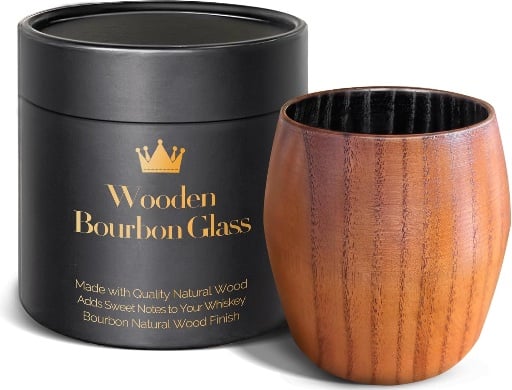 Charred Wooden Bourbon Drinking Glass  Deal