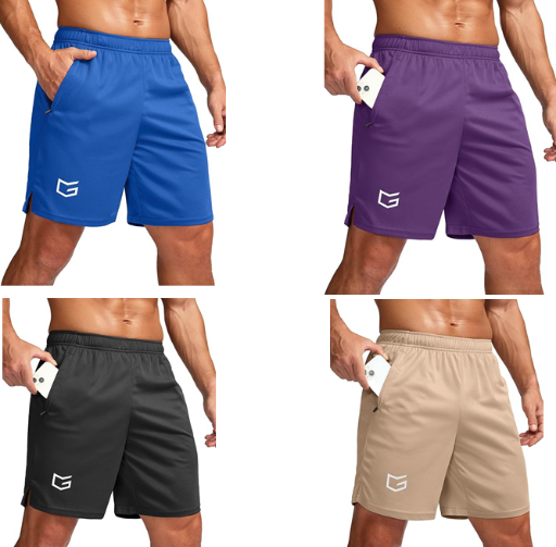 G Gradual Men's Quick Dry Athletic Shorts w/ 2-Zipper Pockets Deal