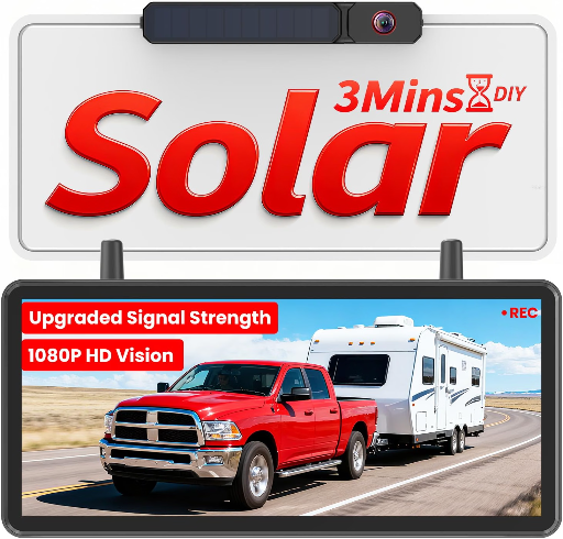 AUTO-VOX Solar Wireless Backup Camera w/ 7.2" HD Split-Screen Monitor Deal